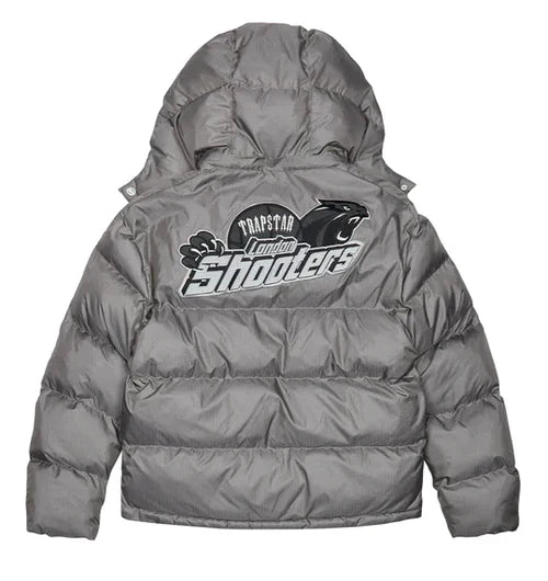 Trapstar Shooters Hooded Puffer Jacket - Grey