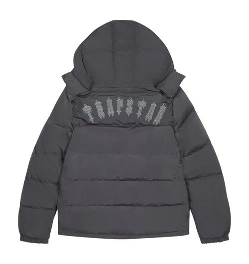 Trapstar Irongate Detachable Hooded Puffer Jacket - Stone Grey